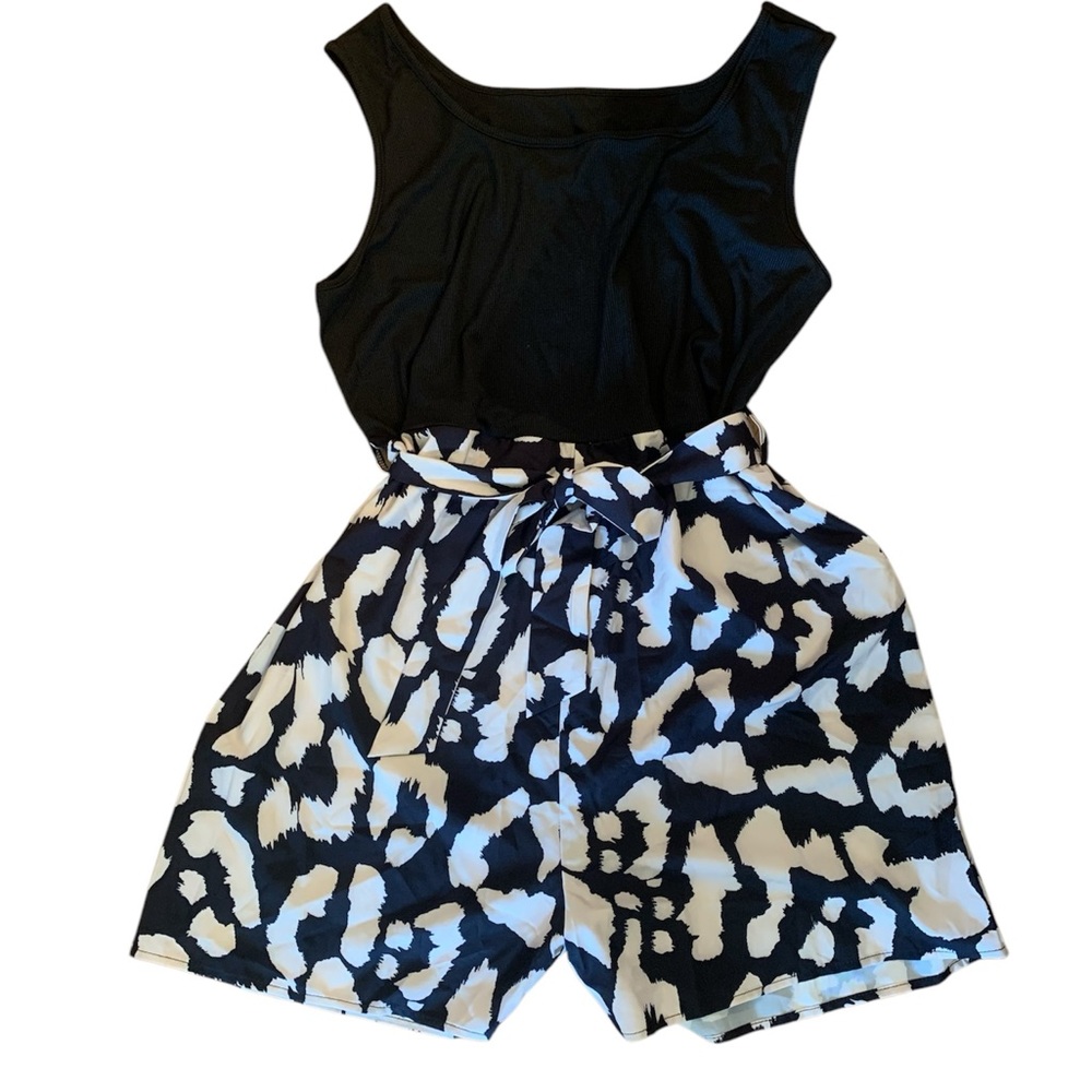 Romper with belt.